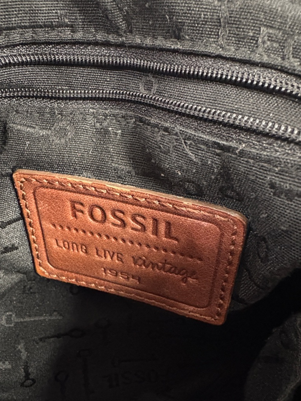 FOSSIL Brown Leather Crossbody Messenger Bag - Unbranded - Picture 5 of 6